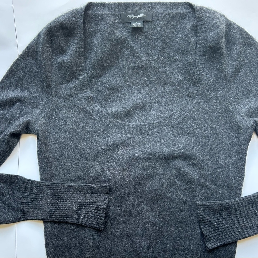 christopher Fischer 100% cashmere sweater grey scoop round neck - Picture 7 of 7